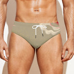 Japanese Cranes At Sunset Print Men's Swim Briefs