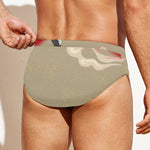 Japanese Cranes At Sunset Print Men's Swim Briefs