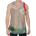Japanese Cranes At Sunset Print Men's Velvet Tank Top