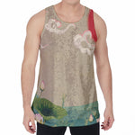 Japanese Cranes At Sunset Print Men's Velvet Tank Top