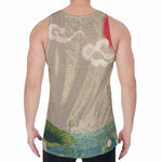 Japanese Cranes At Sunset Print Men's Velvet Tank Top
