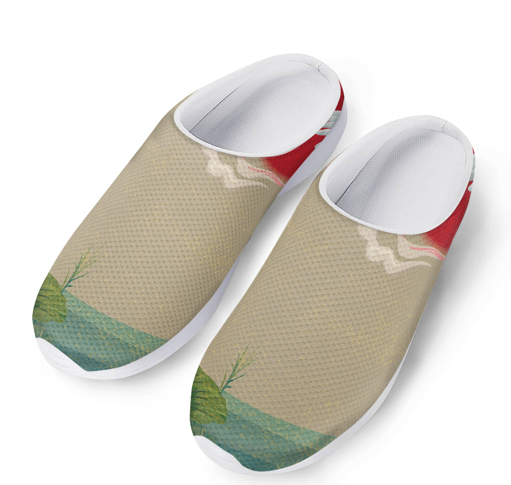 Japanese Cranes At Sunset Print Mesh Casual Shoes