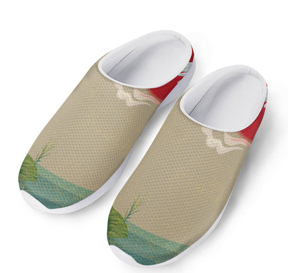 Japanese Cranes At Sunset Print Mesh Casual Shoes
