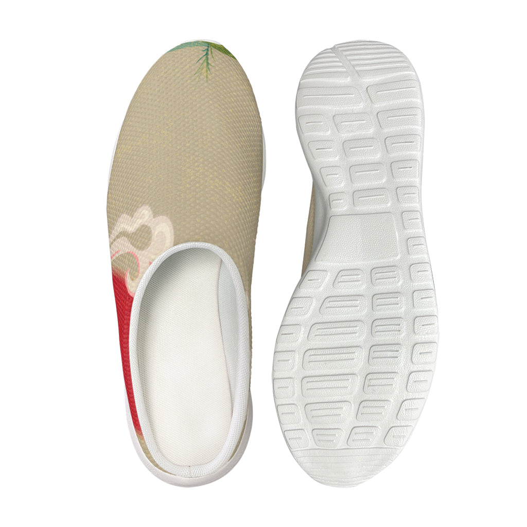 Japanese Cranes At Sunset Print Mesh Casual Shoes