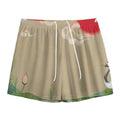 Japanese Cranes At Sunset Print Mesh Shorts