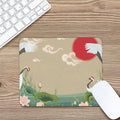 Japanese Cranes At Sunset Print Mouse Pad