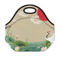 Japanese Cranes At Sunset Print Neoprene Lunch Bag