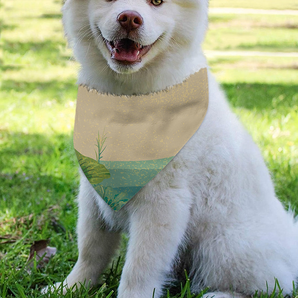 Japanese Cranes At Sunset Print Over The Collar Dog Bandana
