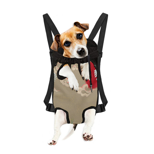 Japanese Cranes At Sunset Print Pet Carrier Backpack