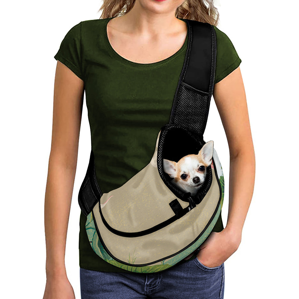 Japanese Cranes At Sunset Print Pet Sling Carrier