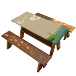 Japanese Cranes At Sunset Print Picnic Table Cover