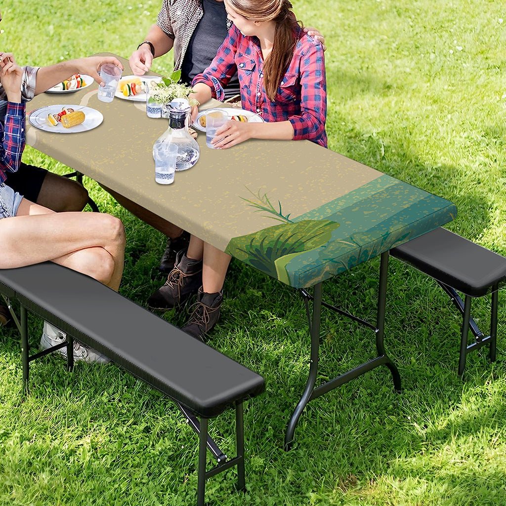 Japanese Cranes At Sunset Print Picnic Table Cover