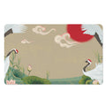 Japanese Cranes At Sunset Print Polyester Doormat