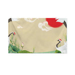 Japanese Cranes At Sunset Print Polyester Flag