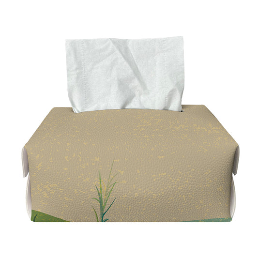 Japanese Cranes At Sunset Print Rectangle Tissue Box Cover