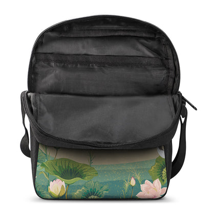Japanese Cranes At Sunset Print Rectangular Crossbody Bag