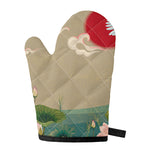 Japanese Cranes At Sunset Print Single Oven Mitt