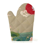 Japanese Cranes At Sunset Print Single Oven Mitt