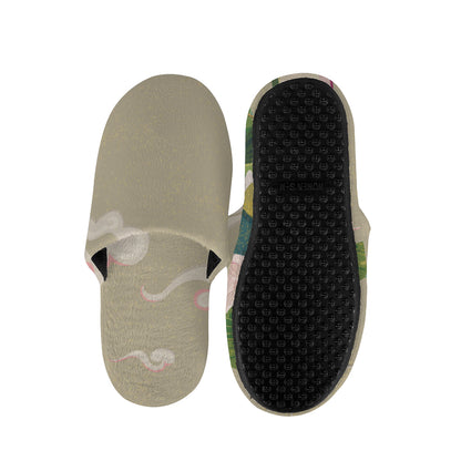 Japanese Cranes At Sunset Print Slippers