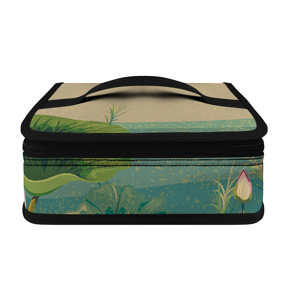 Japanese Cranes At Sunset Print Small Lunch Bag