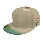 Japanese Cranes At Sunset Print Snapback Cap