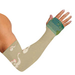 Japanese Cranes At Sunset Print Sun Protection Arm Sleeves