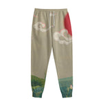 Japanese Cranes At Sunset Print Sweatpants
