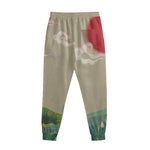 Japanese Cranes At Sunset Print Sweatpants