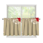 Japanese Cranes At Sunset Print Tier Curtains