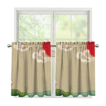 Japanese Cranes At Sunset Print Tier Curtains