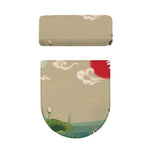Japanese Cranes At Sunset Print Toilet Lid And Tank Cover Set