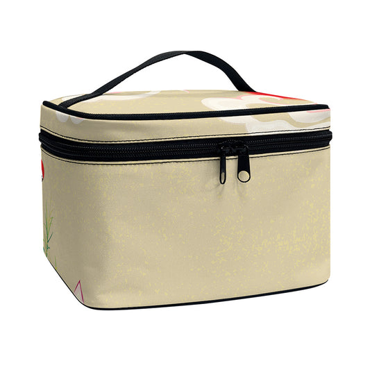 Japanese Cranes At Sunset Print Travel Makeup Bag