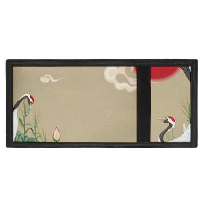 Japanese Cranes At Sunset Print Trifold Wallet
