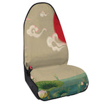 Japanese Cranes At Sunset Print Waterproof Car Seat Cover