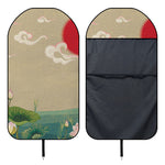 Japanese Cranes At Sunset Print Waterproof Car Seat Cover