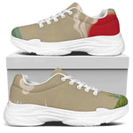 Japanese Cranes At Sunset Print White Chunky Shoes