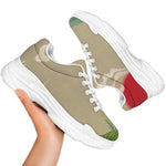 Japanese Cranes At Sunset Print White Chunky Shoes