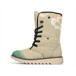 Japanese Cranes At Sunset Print Winter Boots