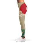 Japanese Cranes At Sunset Print Women's Leggings