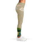 Japanese Cranes At Sunset Print Women's Leggings
