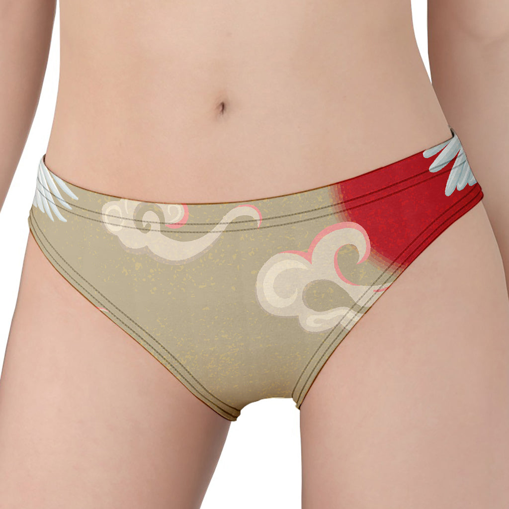 Japanese Cranes At Sunset Print Women's Panties