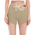 Japanese Cranes At Sunset Print Women's Split Running Shorts