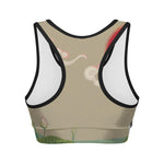 Japanese Cranes At Sunset Print Women's Sports Bra