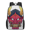Japanese Demon Mask Print 17 Inch Backpack