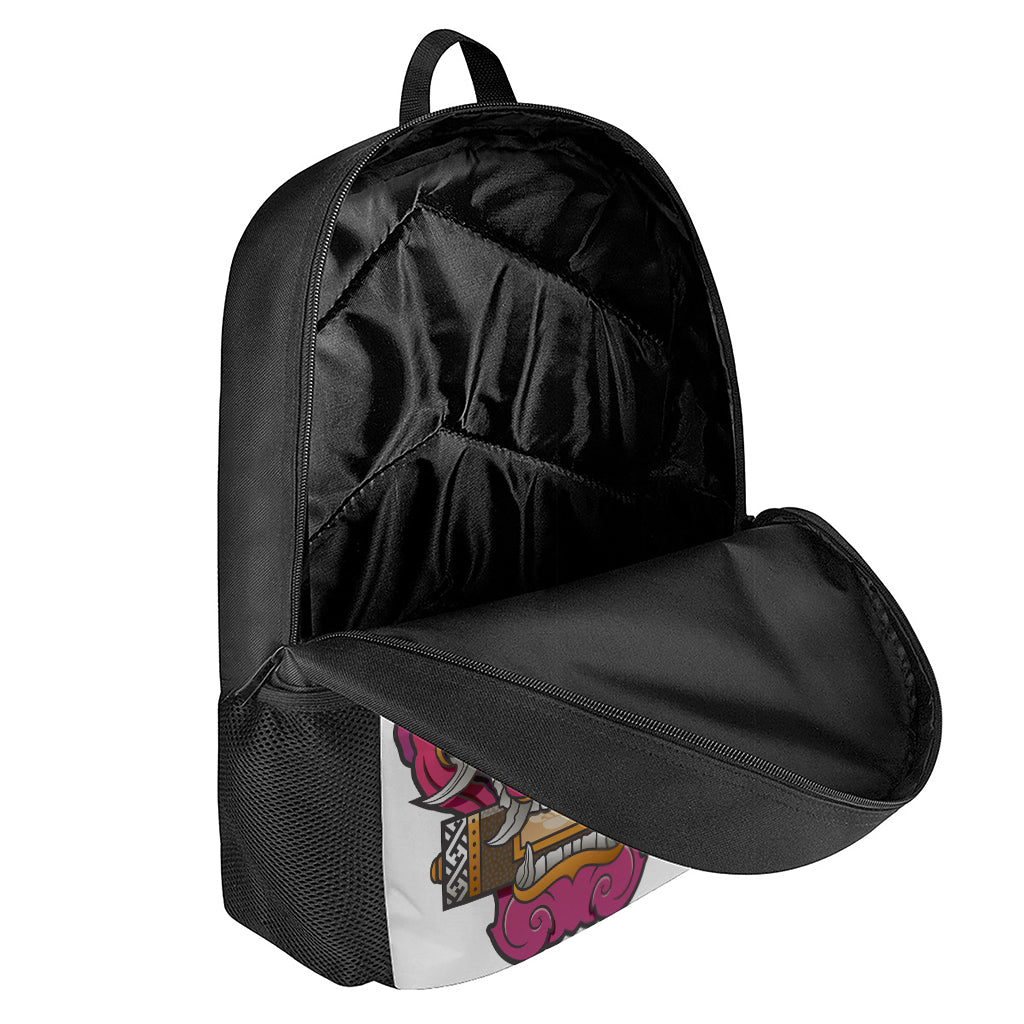 Japanese Demon Mask Print 17 Inch Backpack