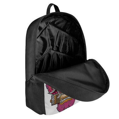 Japanese Demon Mask Print 17 Inch Backpack