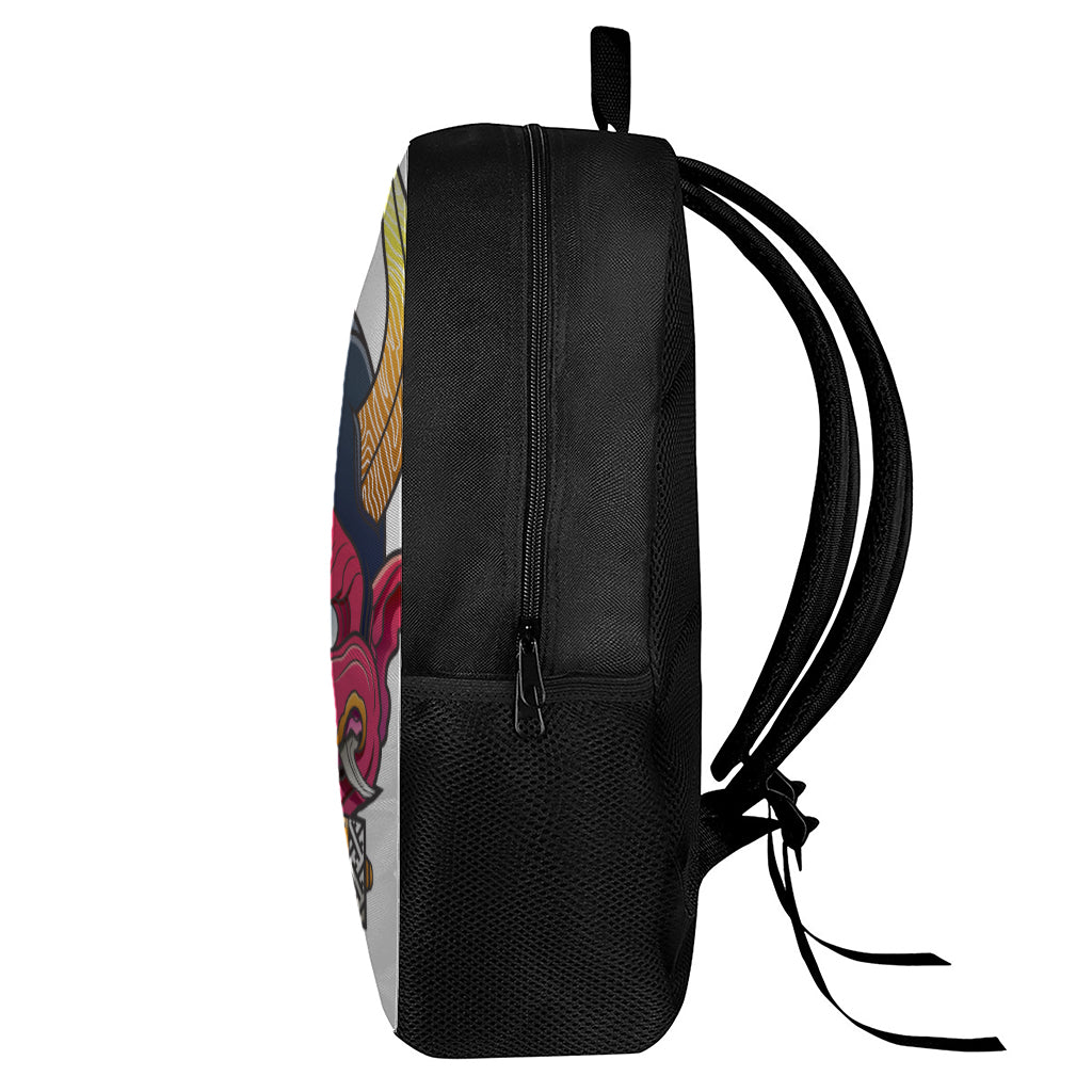 Japanese Demon Mask Print 17 Inch Backpack