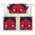 Japanese Demon Mask Print 3 Piece Kitchen Curtains