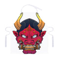 Japanese Demon Mask Print Adjustable Apron