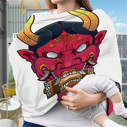 Japanese Demon Mask Print Baby Seat Cover